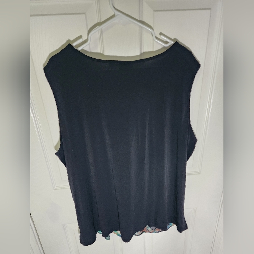 Avenue Womens Cowl Neck Sleeveless Plus Tank Blouse - Picture 2 of 8